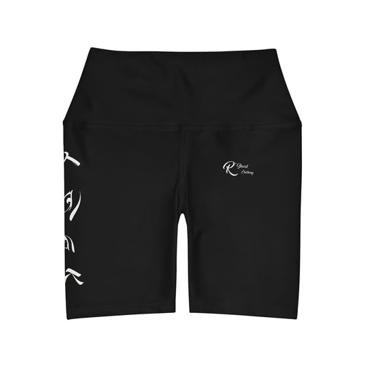 LOOK High Waisted Yoga Shorts PCM Color Match Black