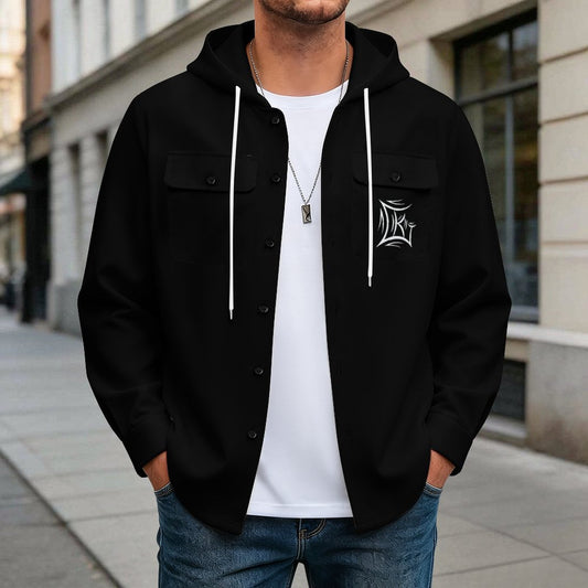 King Black Long Sleeved Hooded Jacket