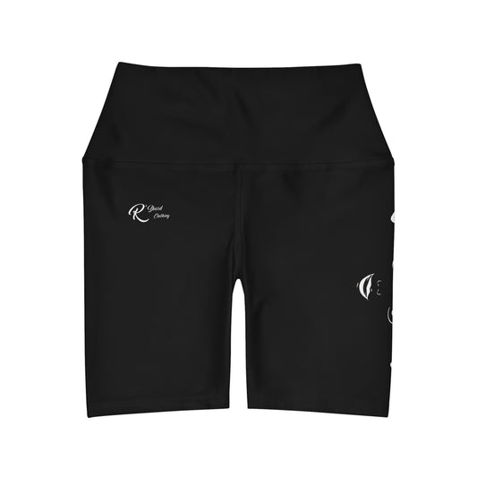 LOOK High Waisted Yoga Shorts PCM Color Match Black