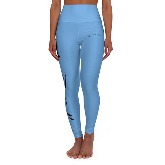 LOOK High Waisted Yoga Leggings MIA Color Match Light Blue