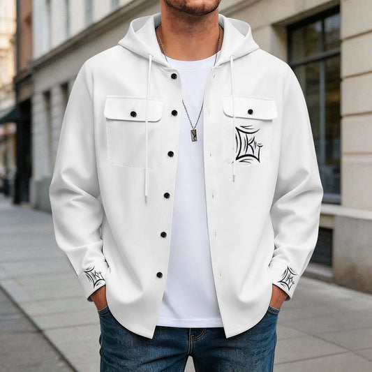 King White Long Sleeved Hooded Jacket